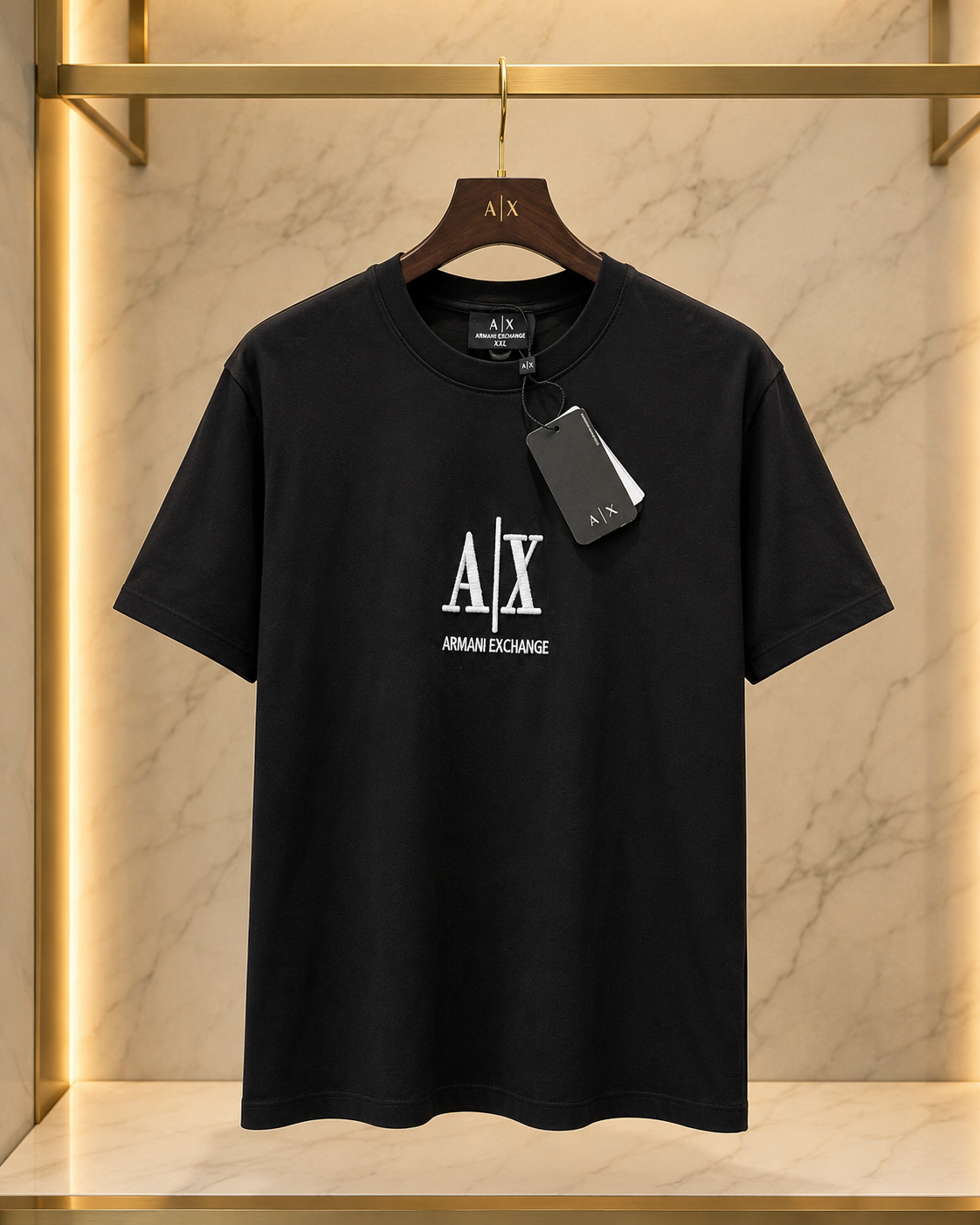 Armani Exchange Tricou - 100% Bumbac Premium Logo Brodat