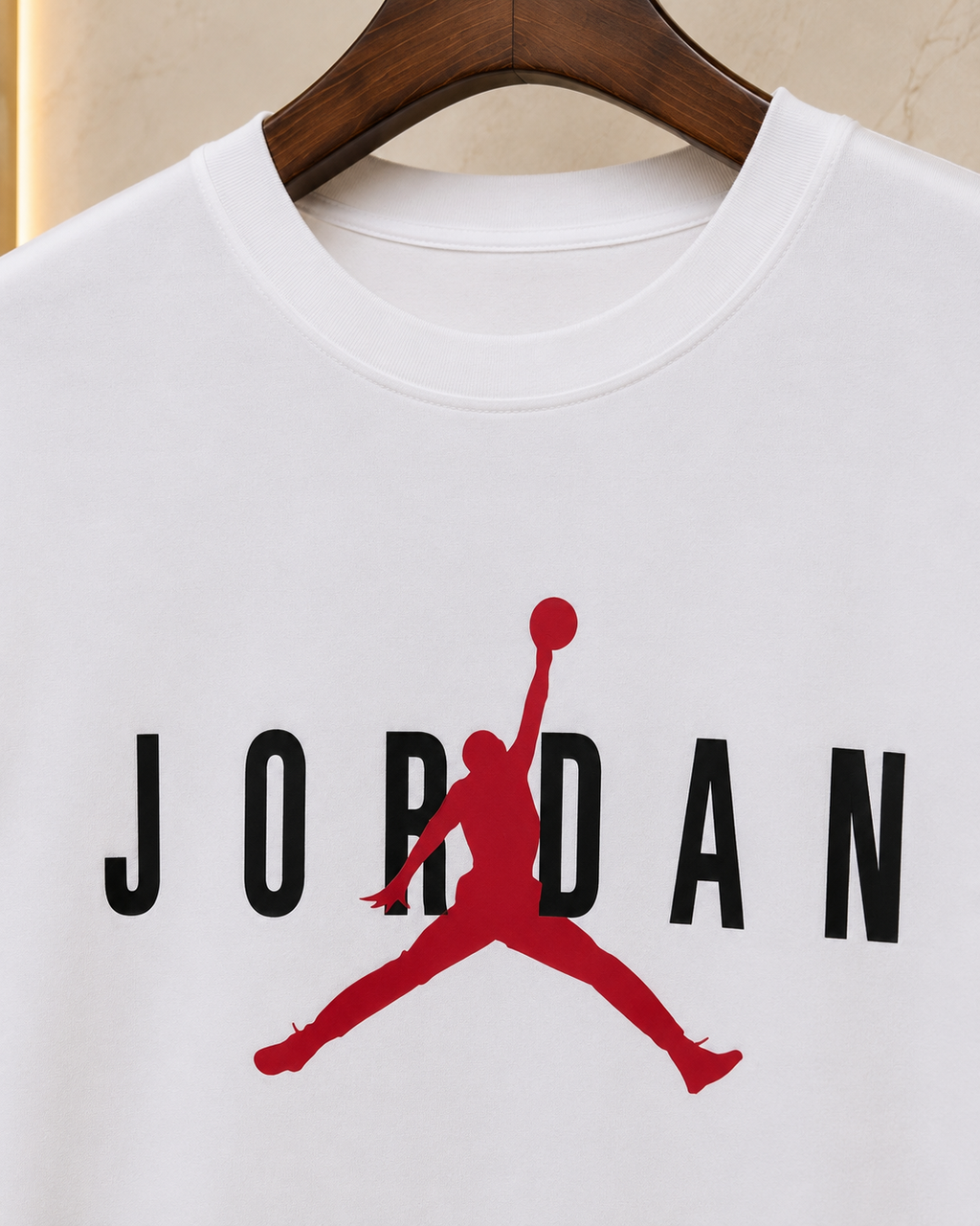 Jordan – Tricou bărbătesc alb cu logo imprimat