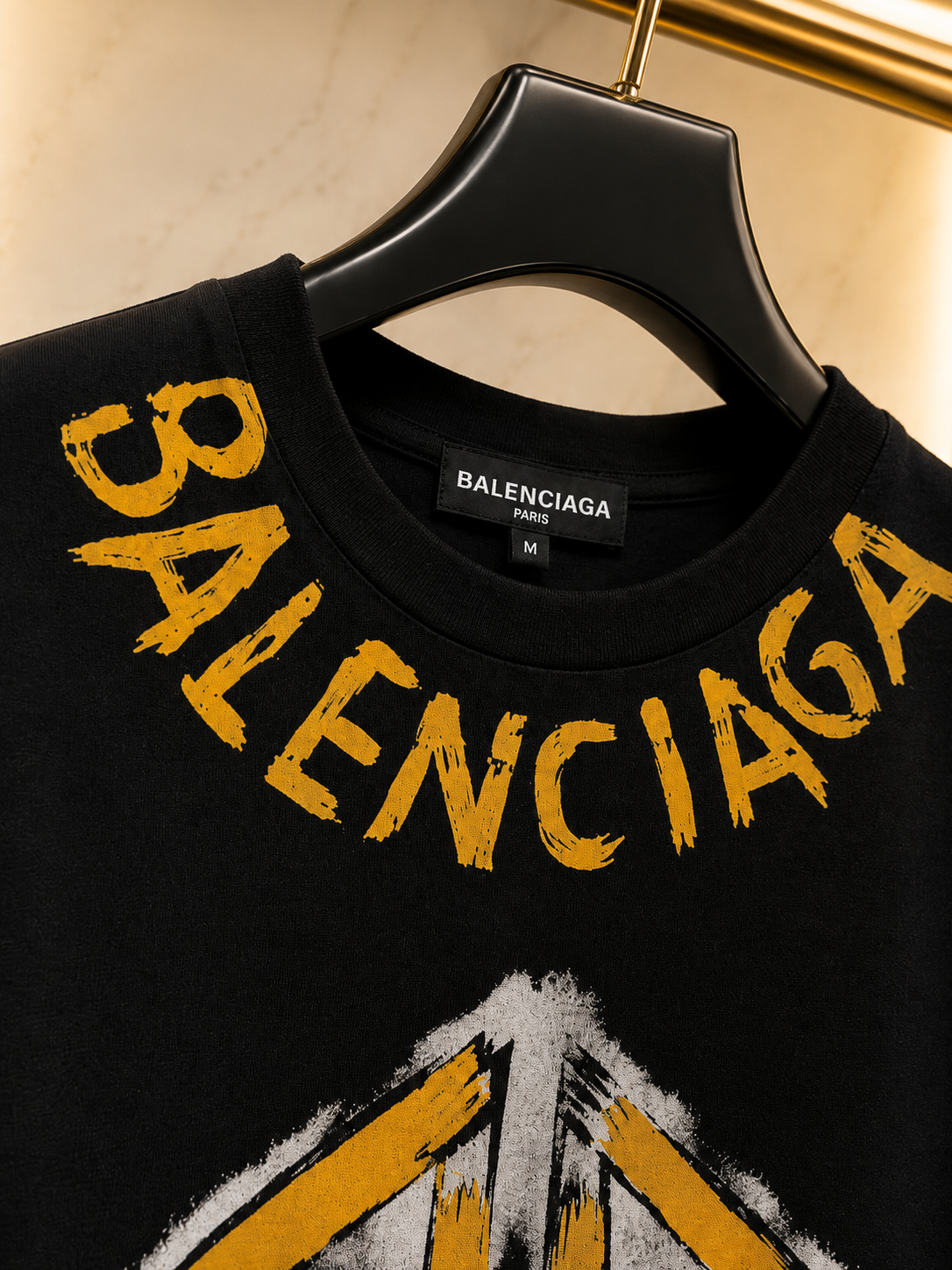 Balenciaga Tricou Bumbac Premium cu Logo Imprimat în Material