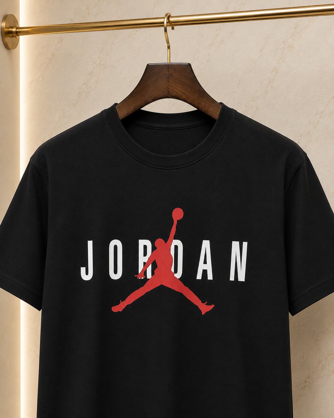 Jordan – Tricou bărbătesc negru cu logo imprimat