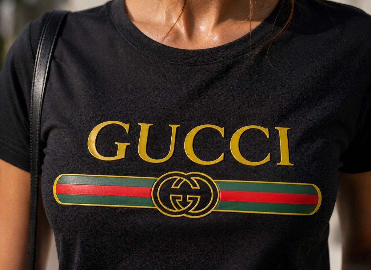 Women’s Gucci Stripe Logo T-Shirt – Black