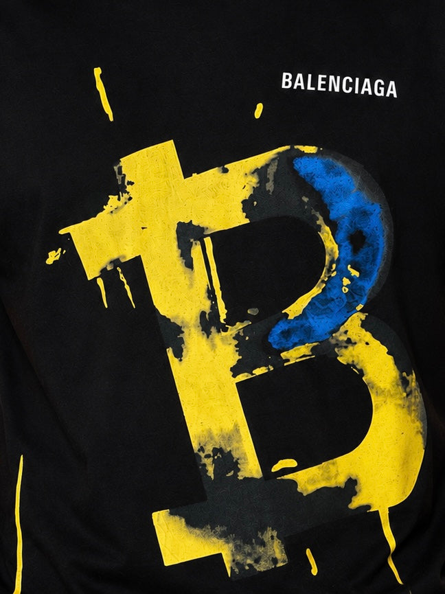 Balenciaga – Tricou bărbătesc negru din bumbac premium
