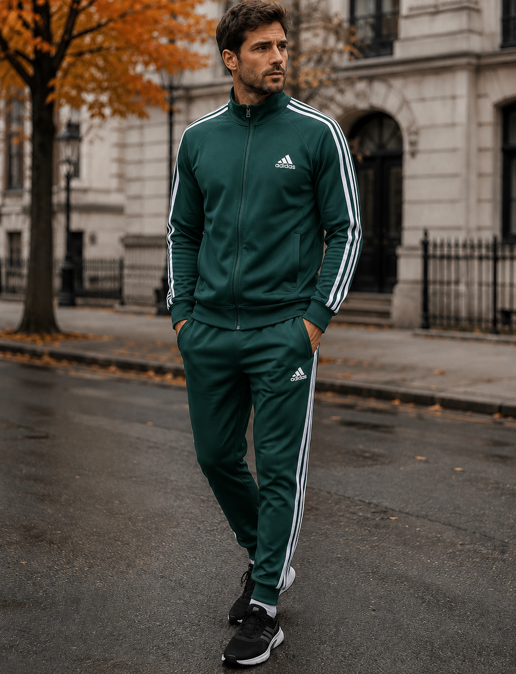 A-Adidas Trening Bărbați Verde – Logo Brodat