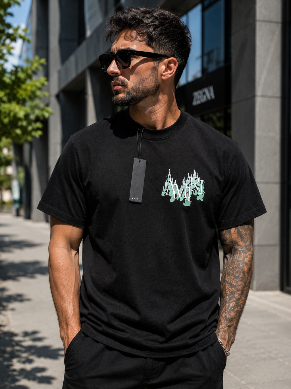 AMIRI – Tricou bărbătesc negru din bumbac premium