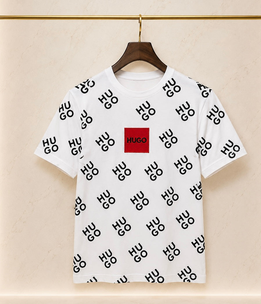 HUGO Tricou bărbătesc alb