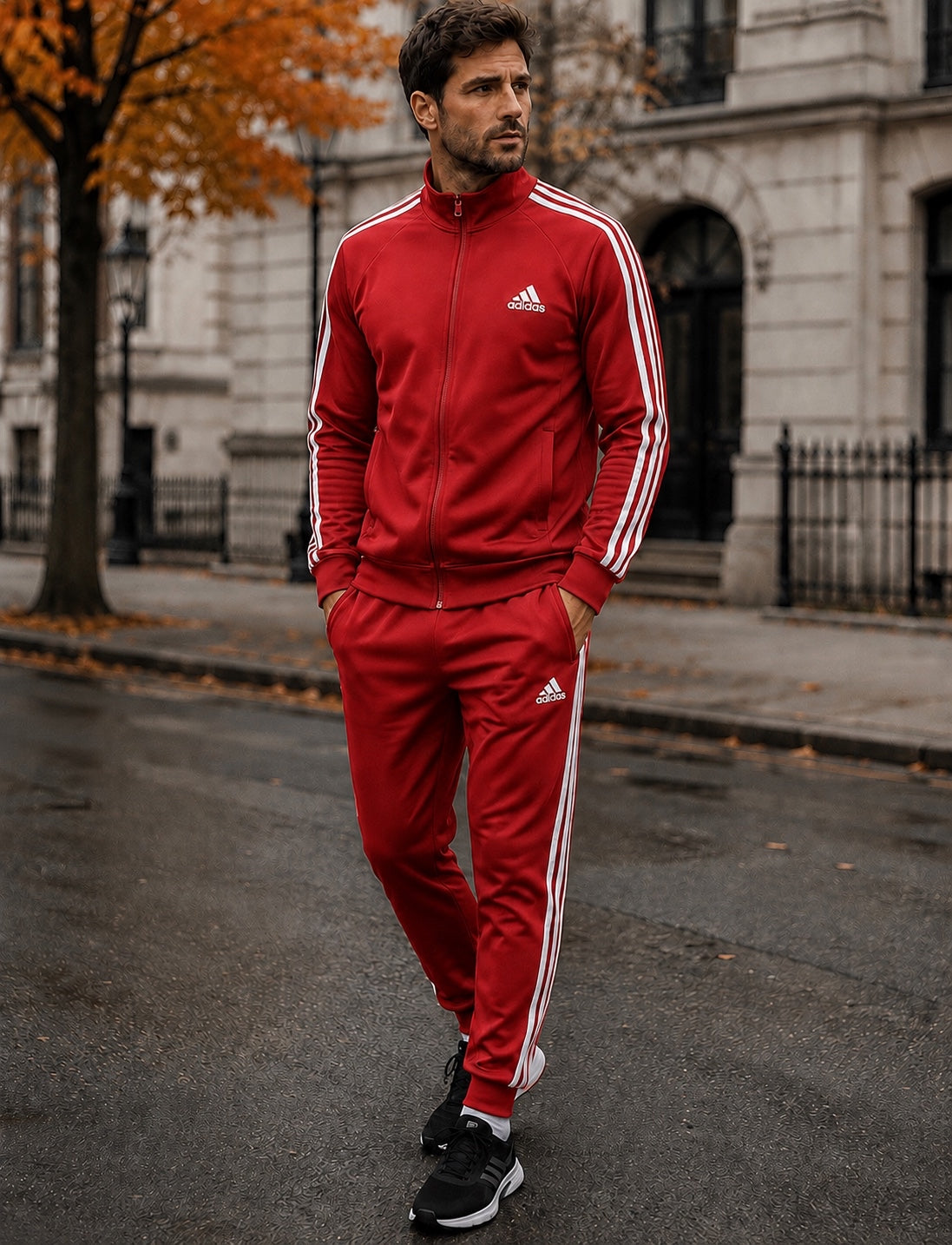 A-Adidas Trening Bărbați Roșu – Logo Brodat