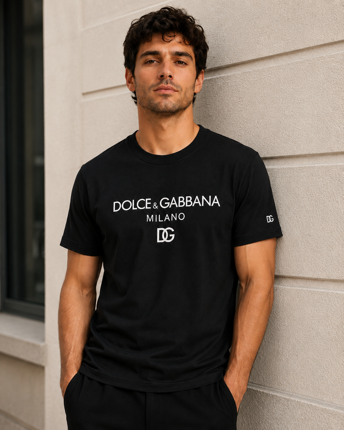 Dolce & Gabbana Tricou Bărbați Negru 100% Bumbac Premium