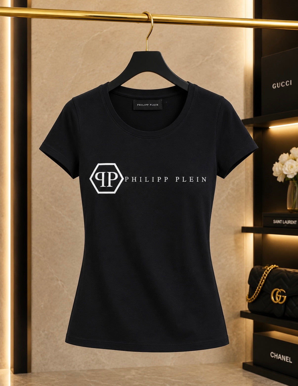 Women’s Philipp Plein Logo T-Shirt – Black