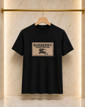 Burberry Tricou Negru cu Logo Brodat