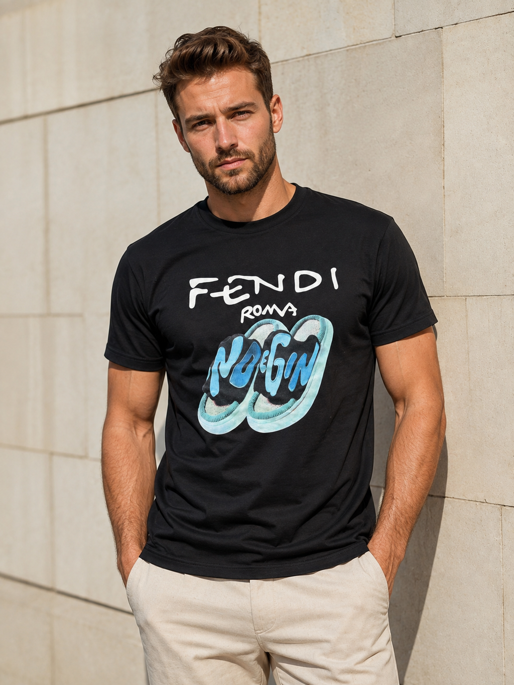 Fendi Roma – Tricou bărbați din bumbac premium