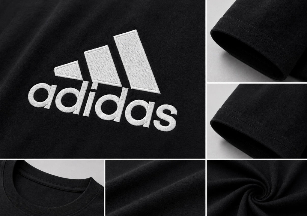 Adidas – Tricou bărbătesc negru cu logo brodat