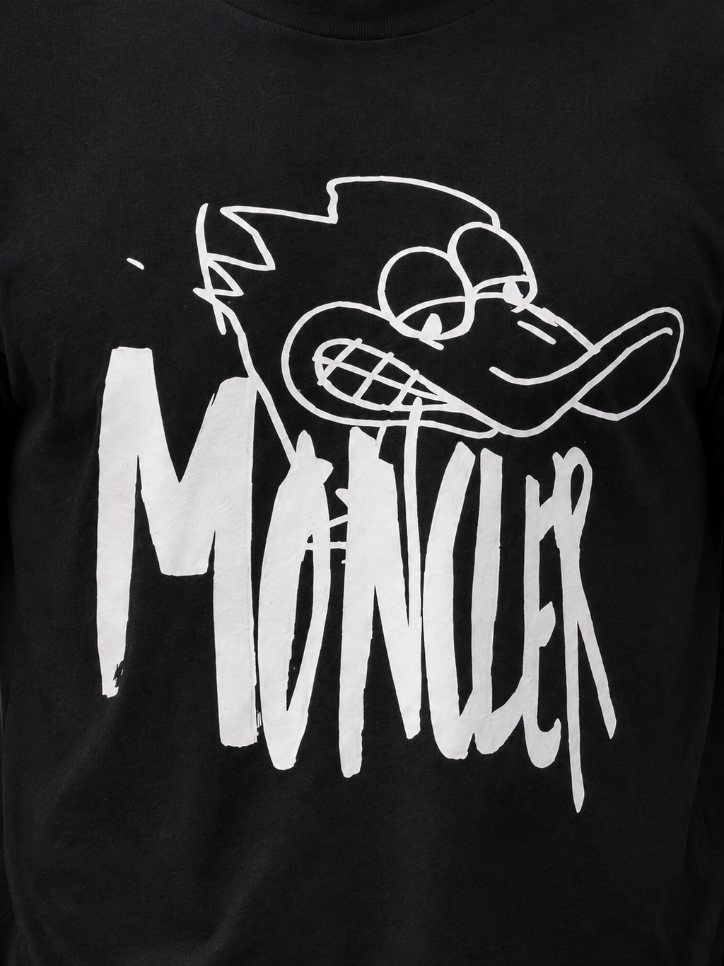 Moncler Tricou Bărbați Negru din Bumbac Premium