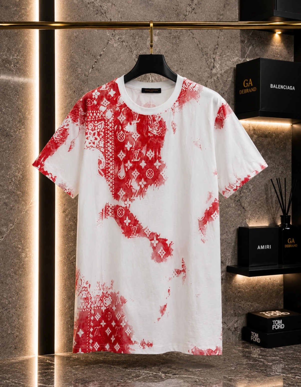 Tricou White/Red Monogram