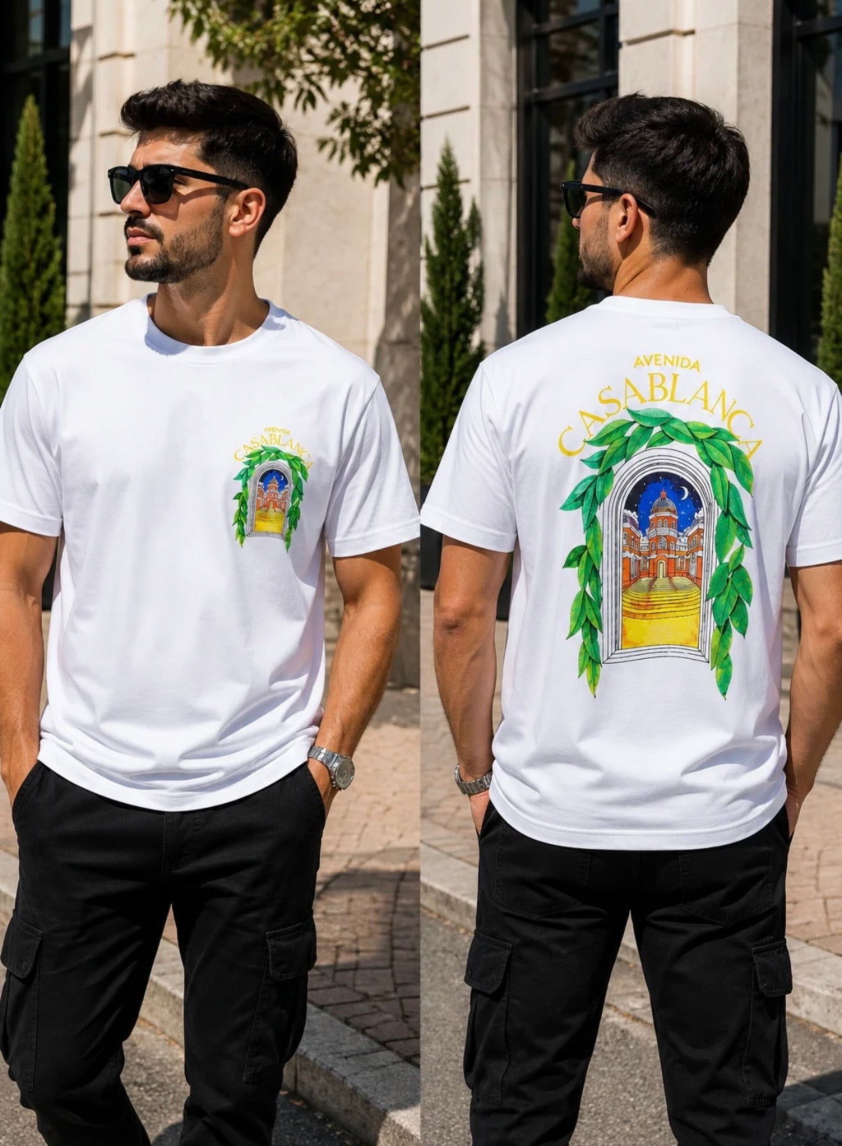 Casablanca – Tricou alb din bumbac premium