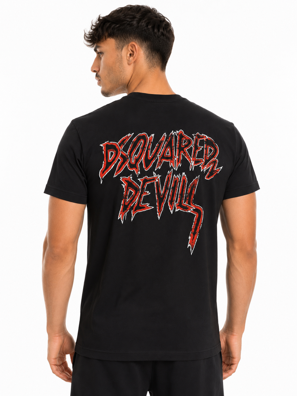 Dsquared2 – Tricou bărbătesc negru Devill, bumbac premium
