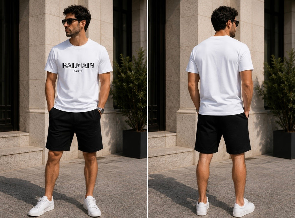Balmain Paris Alb – Tricou Barbati