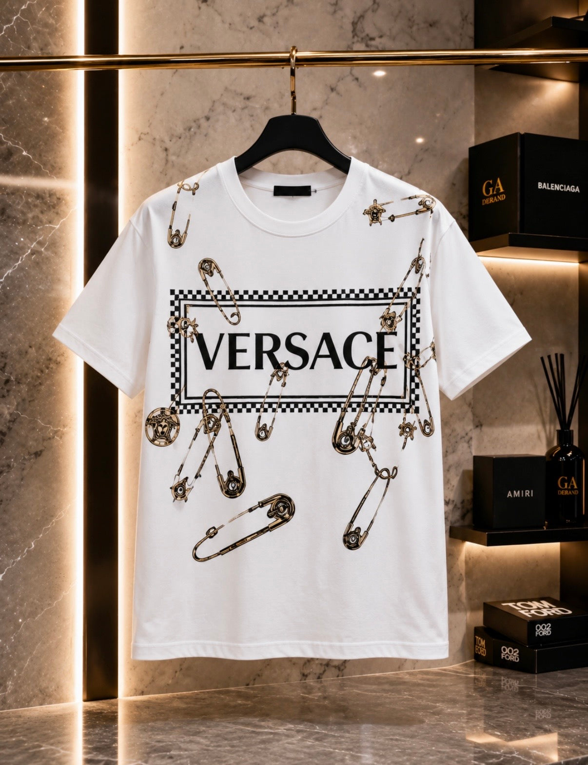 Versace White Graphic Tee