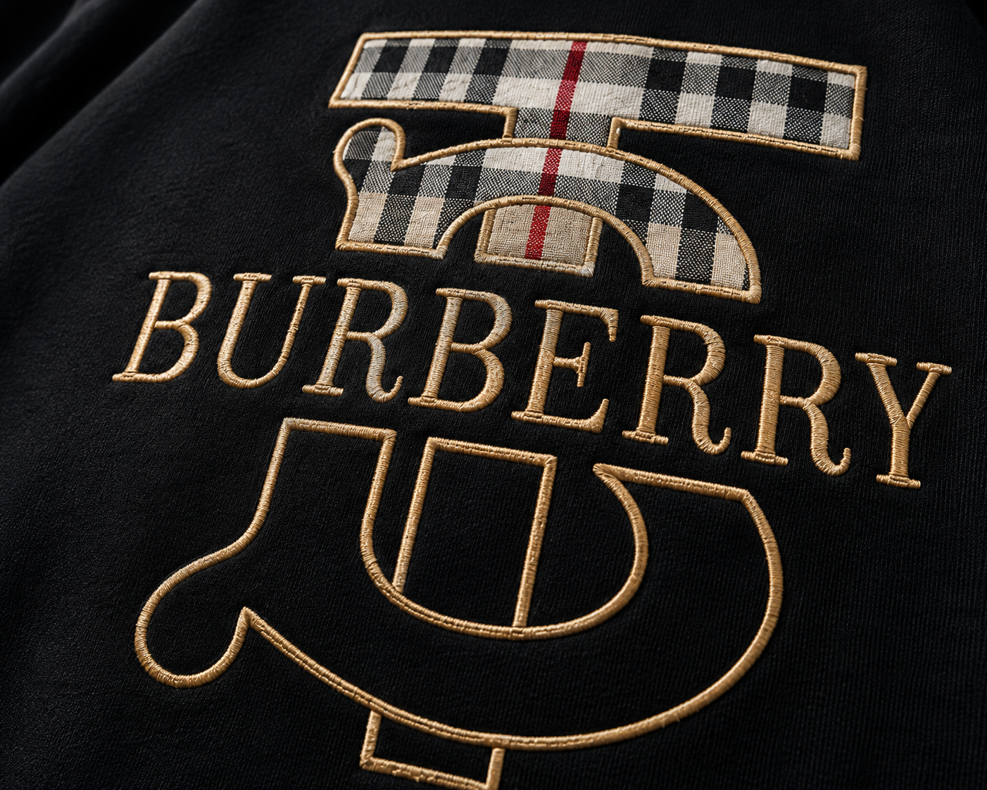 Burberry – Bluză bărbați neagră, logo brodat