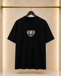 Balenciaga Tricou Bărbați Negru – Logo Brodat – Bumbac