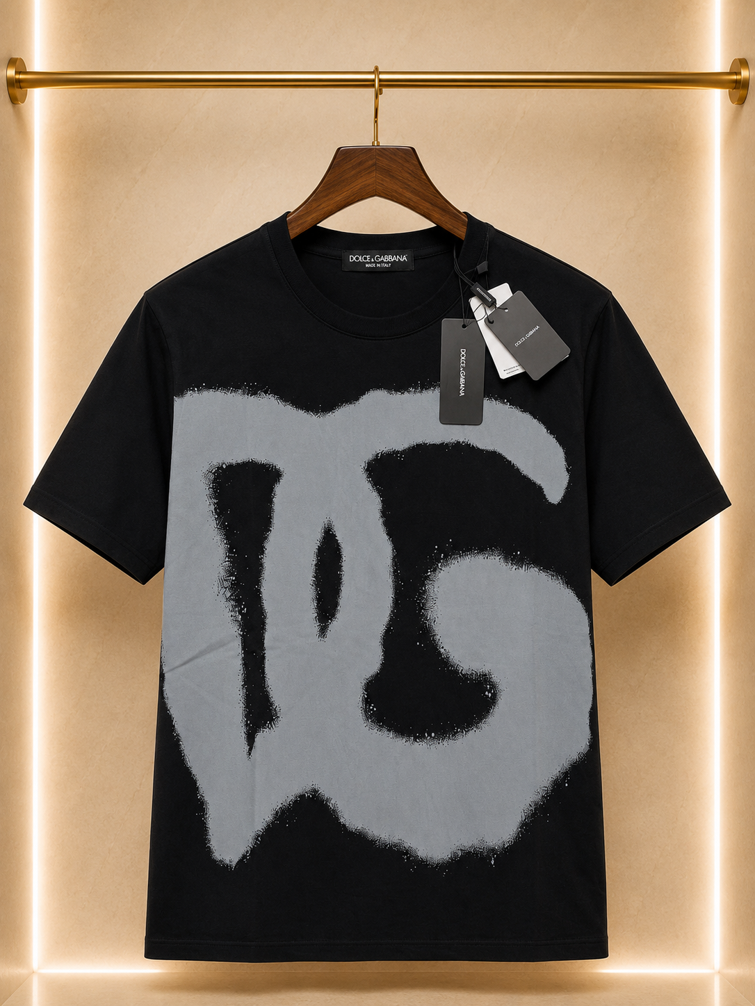 Dolce & Gabbana – Tricou bărbătesc negru DG Oversize, bumbac premium