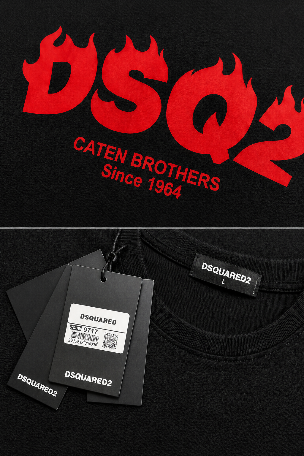 DSQUARED2 – Tricou bărbătesc negru din bumbac premium