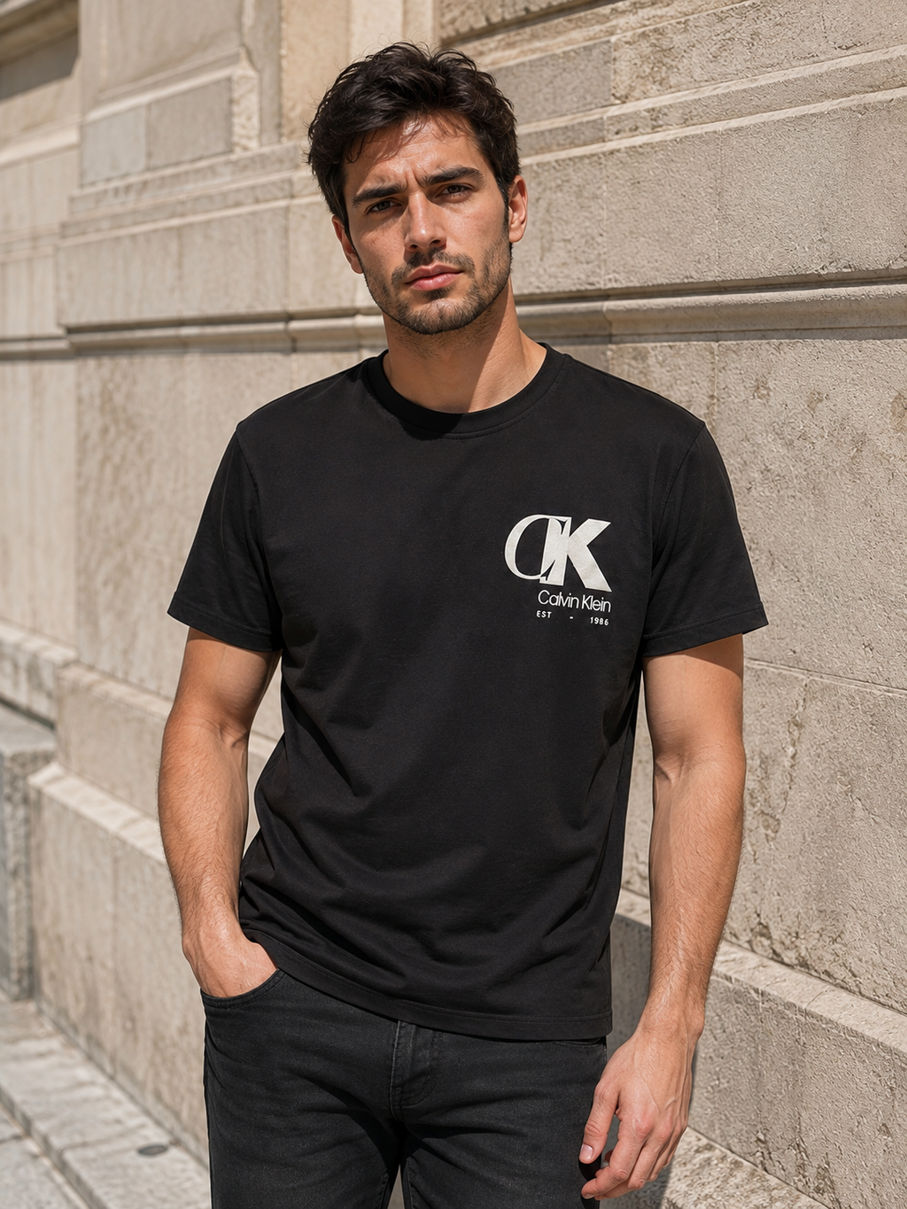 Calvin Klein – Tricou negru din bumbac premium
