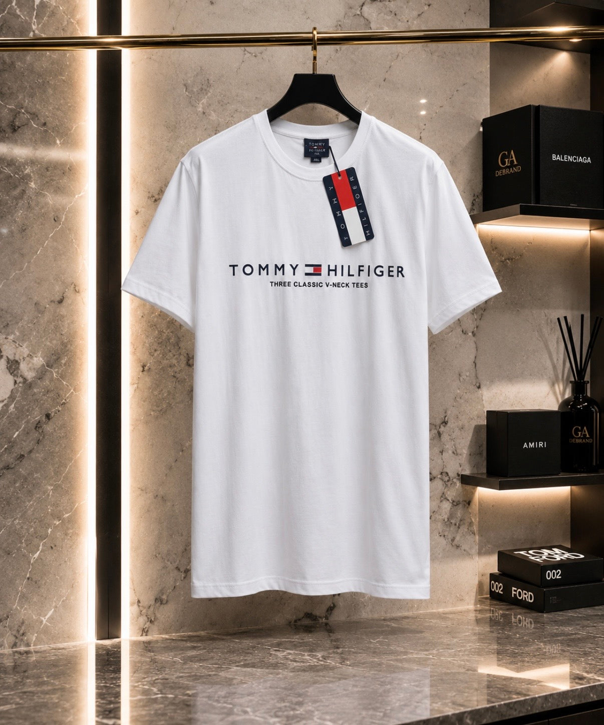 Tricou Tommy Hilfiger – Model Clasic Alb