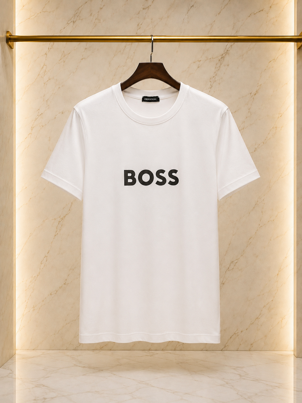 BOSS Tricou Bărbați Alb 100% Bumbac Premium