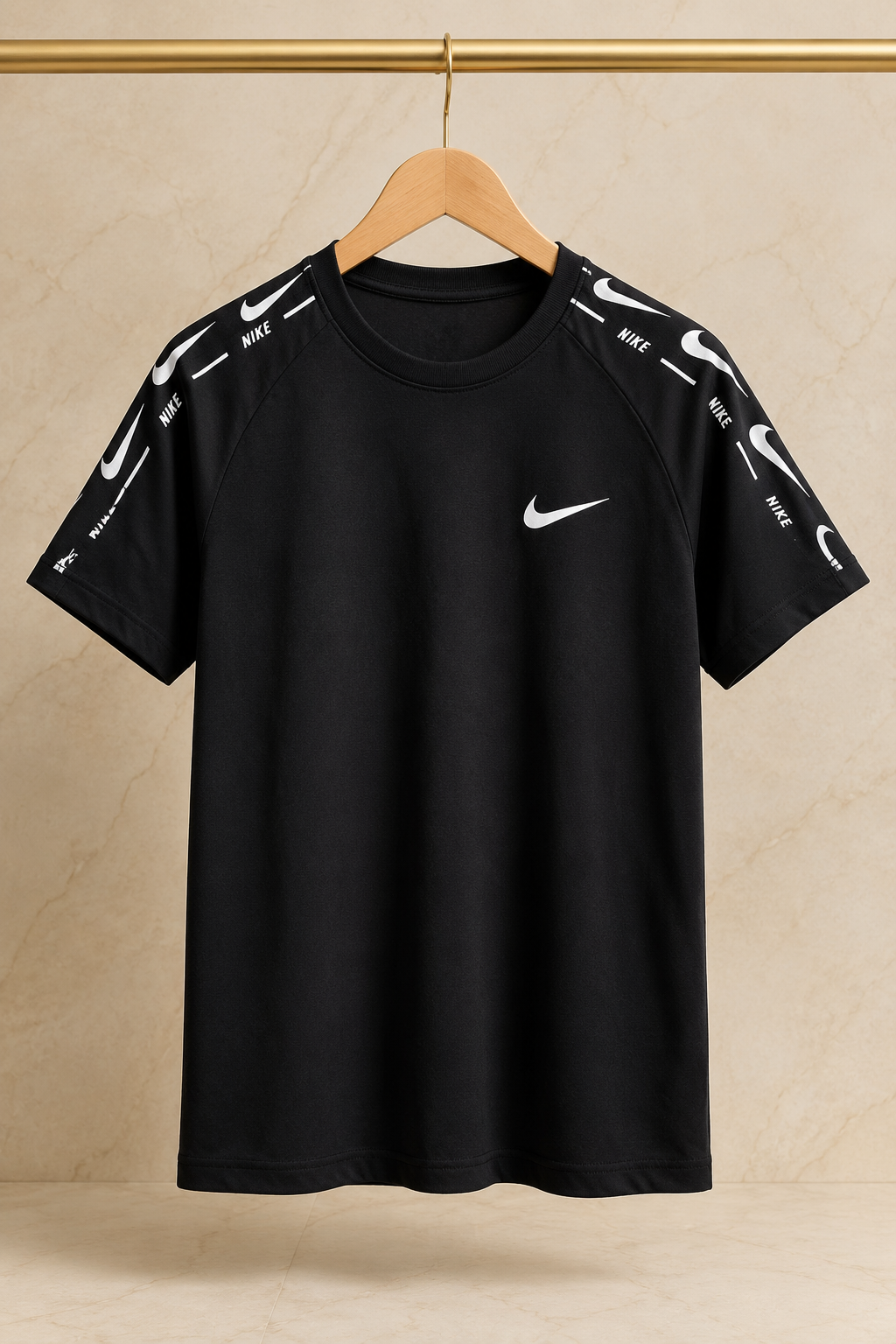 Nike Tricou Bărbați Negru din Bumbac Premium cu Logo Imprimat