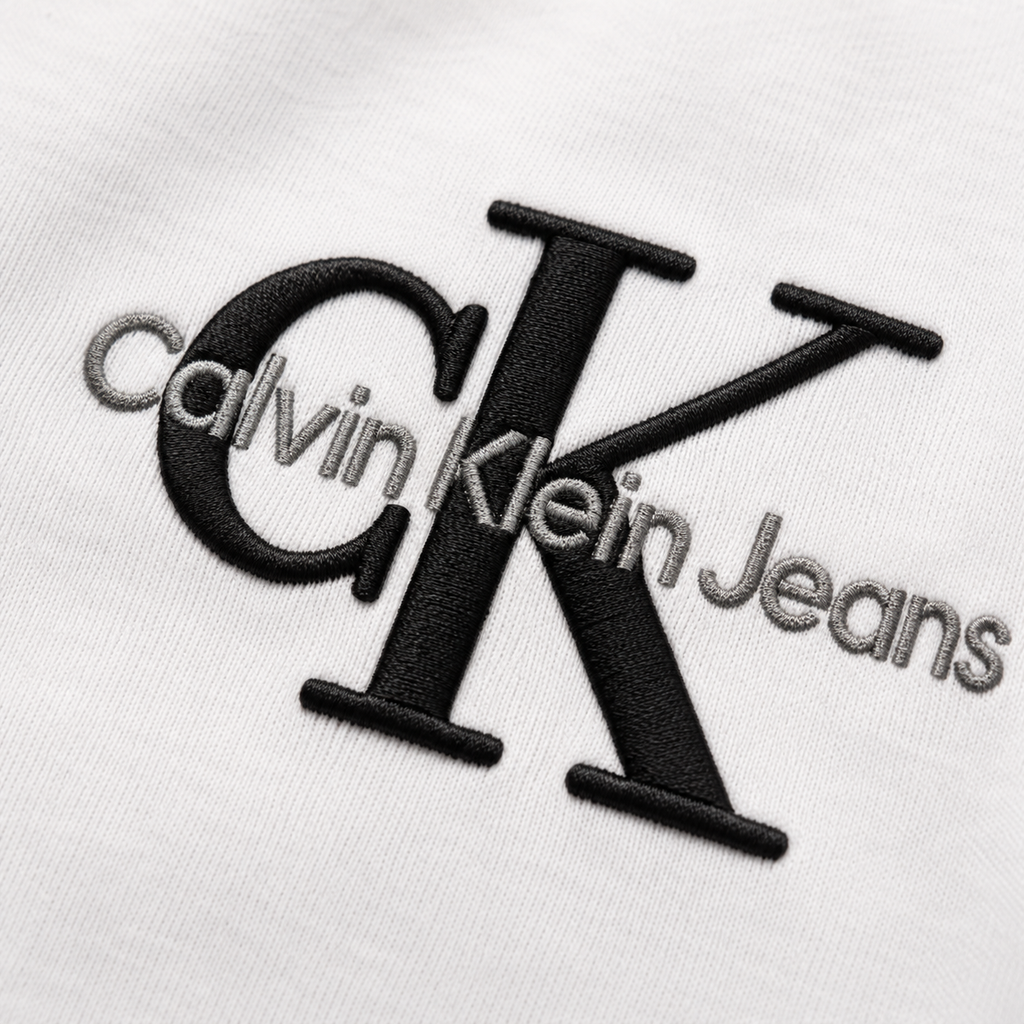 07-Calvin Klein Jeans – Tricou Bărbați Alb din Bumbac Premium, Logo Brodat