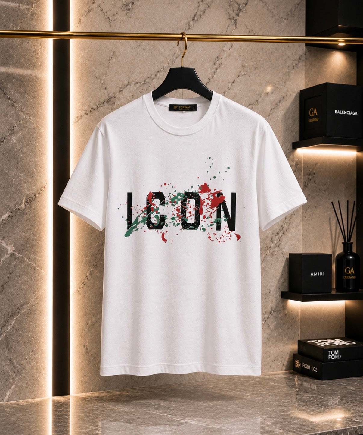 Icon Splash T-Shirt – Alb