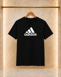 Adidas Tricou Bărbați Negru – Logo aplicat bumbac gros