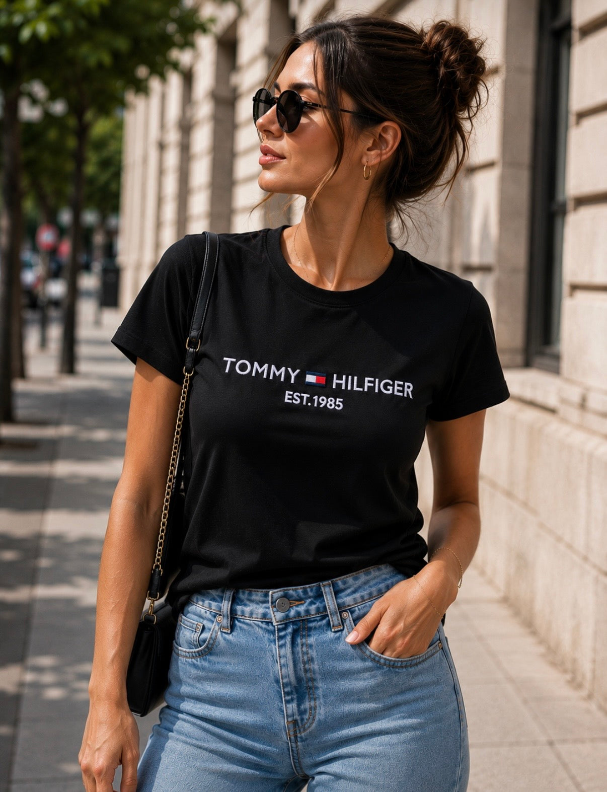 Women’s Tommy Hilfiger EST.1985 T-Shirt – Black