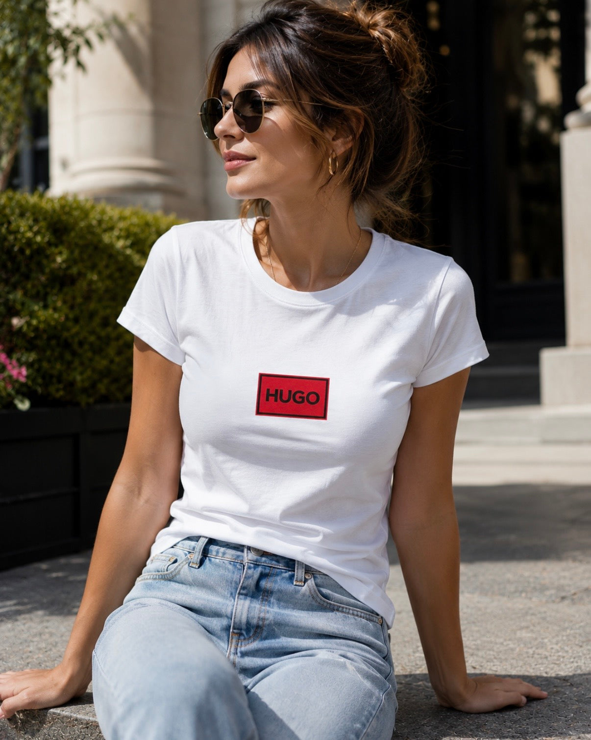 Women’s Hugo Logo T-Shirt – White