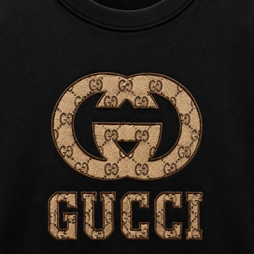 Gucci – Tricou bărbătesc negru cu logo brodat