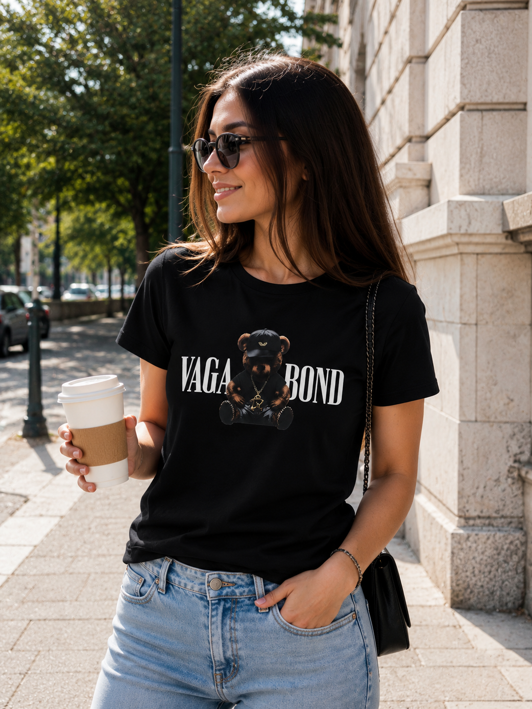 Women’s Vagabond Bear Cotton T-Shirt